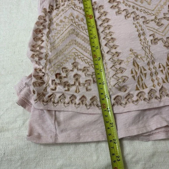 Democracy Tank Top Womens L Pink Embroidered Cottagecore Boho Festival Peasant - Picture 3 of 8